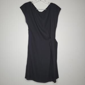 Reiss Bodycon Ruched Midi Black Dress Size 4